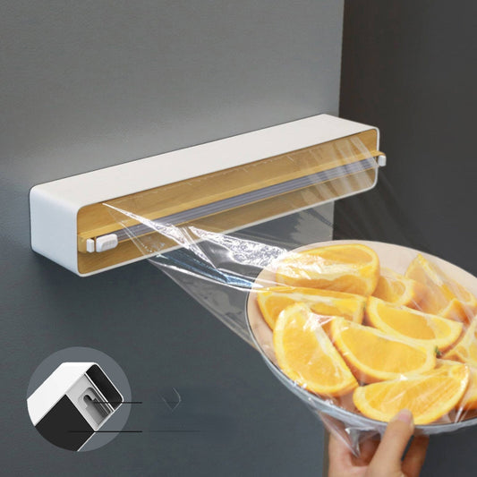 Magnetic Refillable Plastic Wrap Dispenser With Cutter