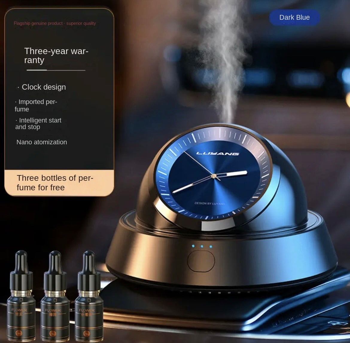 Smart Car Aroma Diffuser, Clock Perfume Ornament