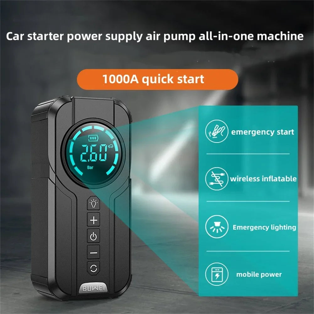 Car Jump Starter Air Pump Power Bank Lighting