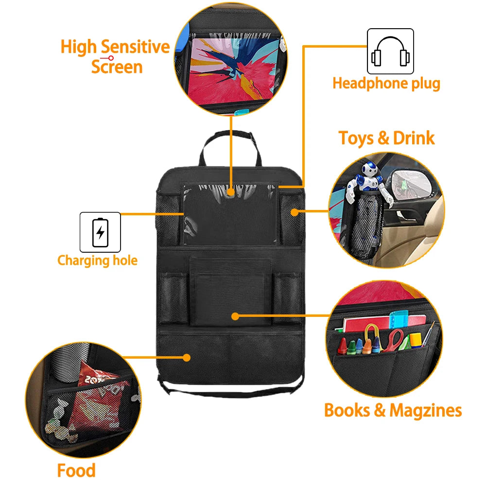 Car Backseat Organizer with Touch Screen Tablet