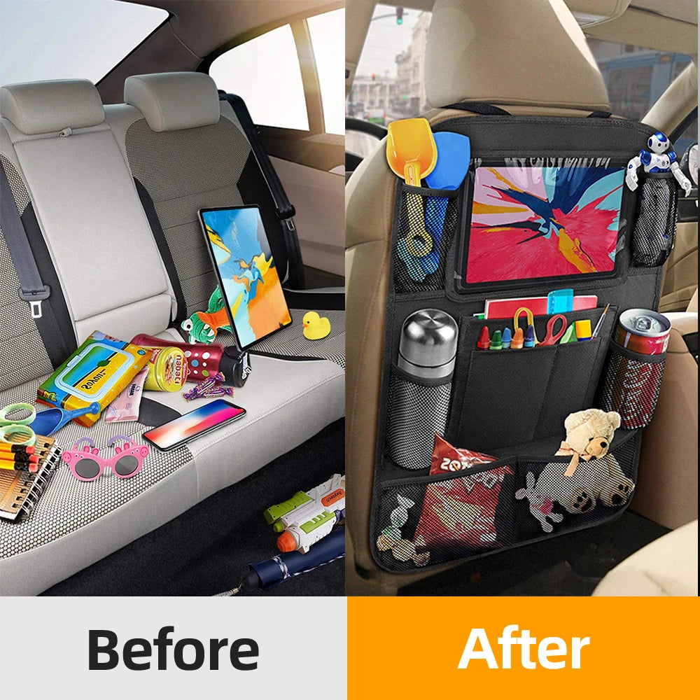 Car Backseat Organizer with Touch Screen Tablet