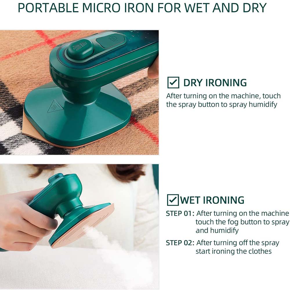 Mini Travel Iron Portable Handheld Clothes Travel Ironing Machine - ZHOFT