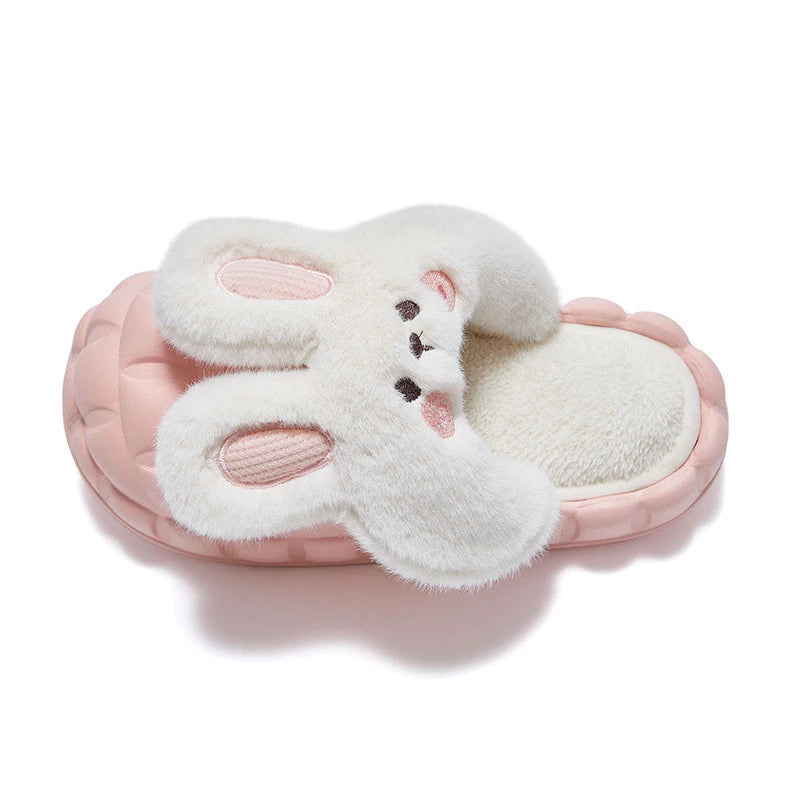 Winter Cute Cartoon Rabbit Shape Fluffy Slippers