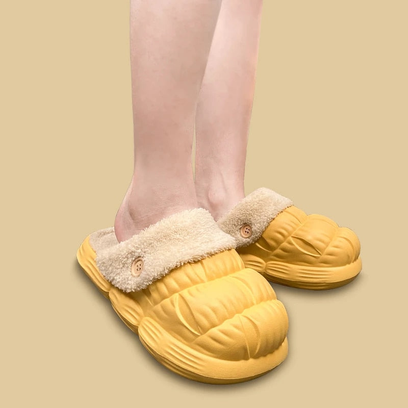 2022 Winter Women Slides Detachable Plush Indoor Slippers