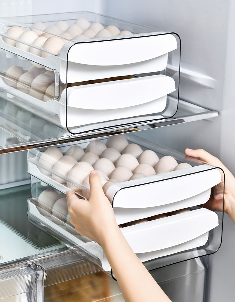 Double Drawer Egg Holder for Refrigerator 40 Grids - ZHOFT