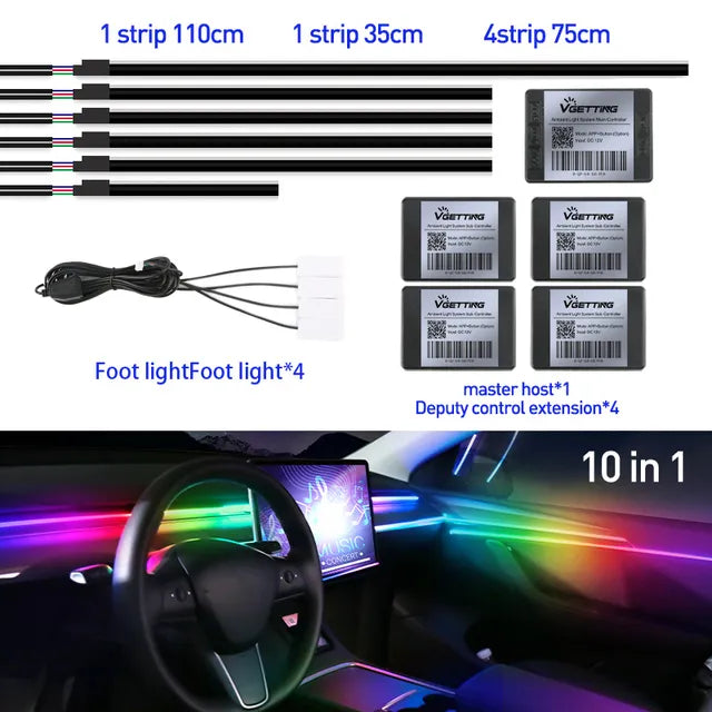 Full Color Streamer Car Ambient Lights