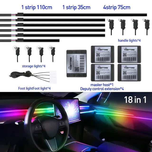 Full Color Streamer Car Ambient Lights