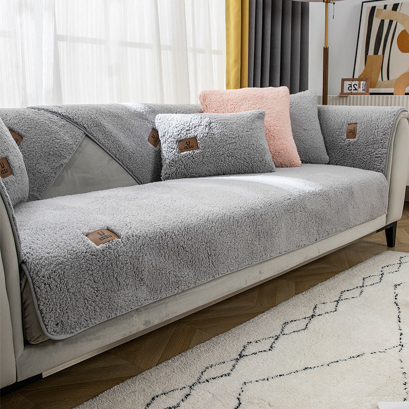 Wool Velvet Sofa Cushion Thickened Warmth