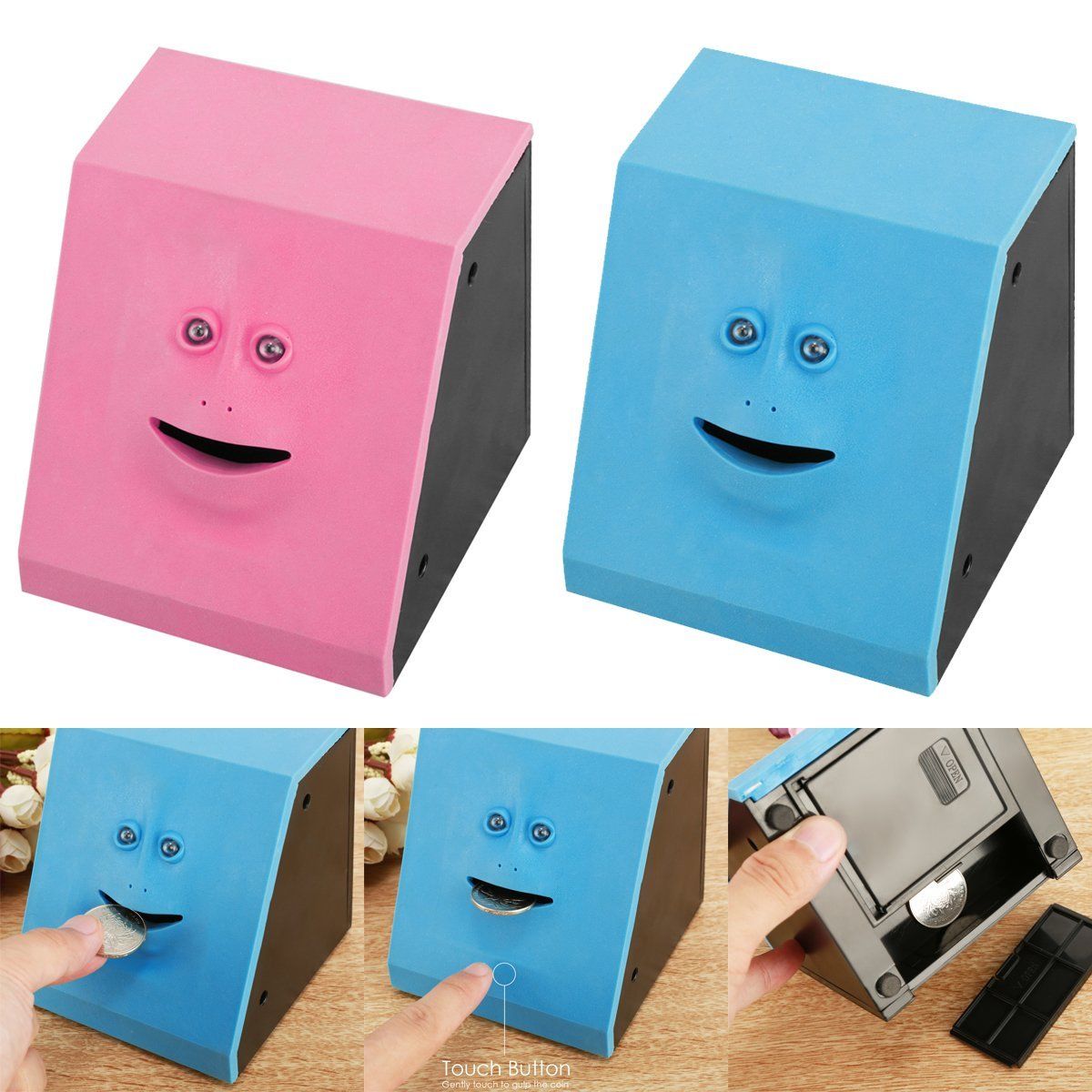 Human Face Piggy Bank Box