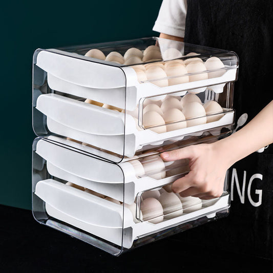 Double Drawer Egg Holder for Refrigerator 40 Grids - ZHOFT