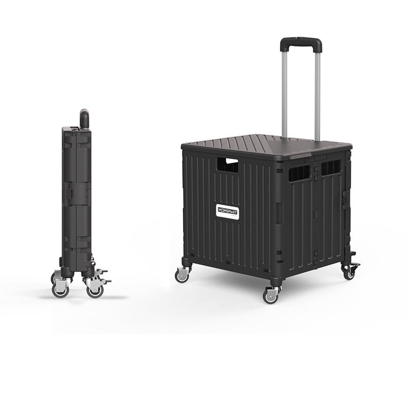 Foldable Utility Cart Rolling Crate with Lid - ZHOFT