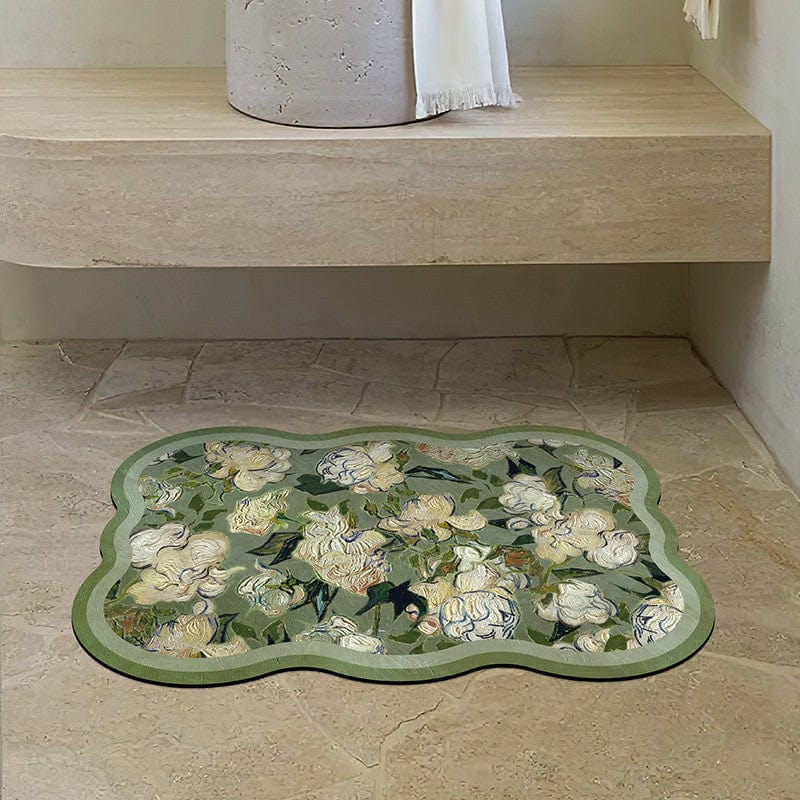 Tapis de sol de salle de bain doux absorbant la boue de diatomée antidérapant