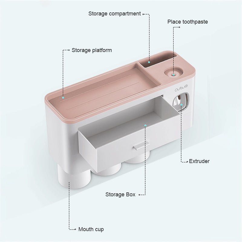 Wall-mounted Toothbrush Holder Storage Rack - ZHOFT