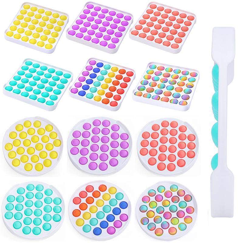 Jouets sensoriels colorés à bulles Popit Fidget Push Pops 