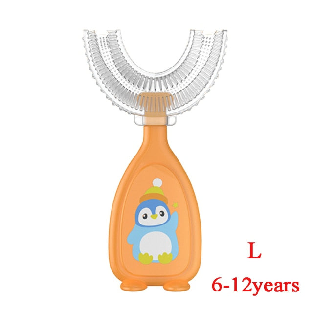 Brosse à dents blanchissante en forme de U pour enfants 2-12 ans