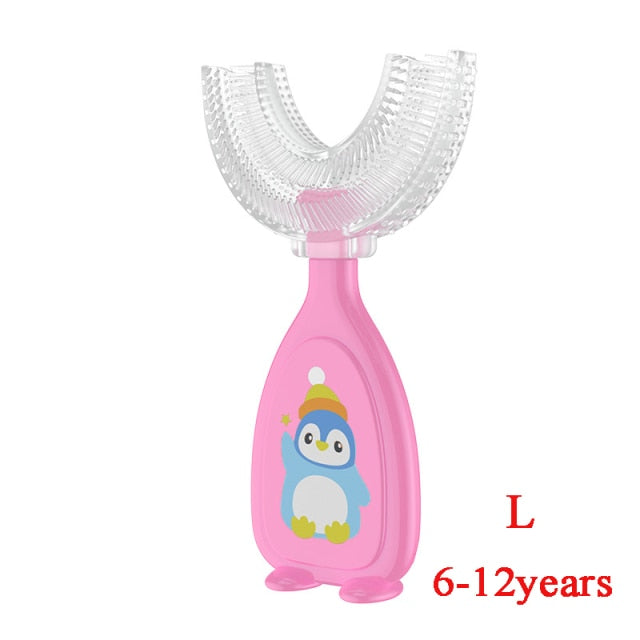 Brosse à dents blanchissante en forme de U pour enfants 2-12 ans