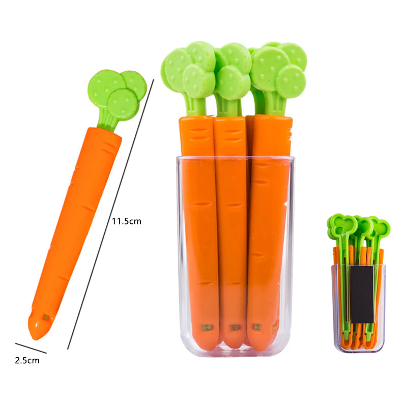 Clip de fermeture de sac de nourriture de carotte de dessin animé 5PC