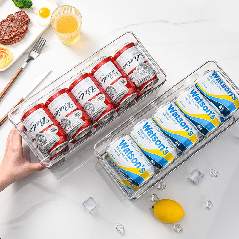 2-Tier Rolling Refrigerator Soda Cans Organizer
