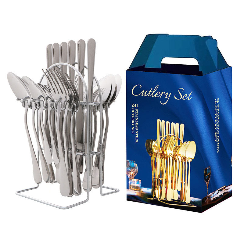 Flatware Set 24 Piece Cutlery With Stand - ZHOFT